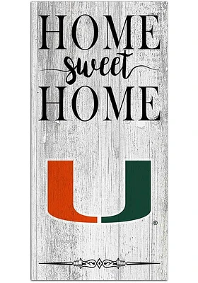 Miami Hurricanes Home Sweet Home Whitewashed Sign - Orange
