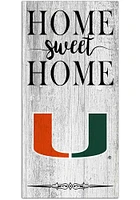 Miami Hurricanes Home Sweet Home Whitewashed Sign - Orange