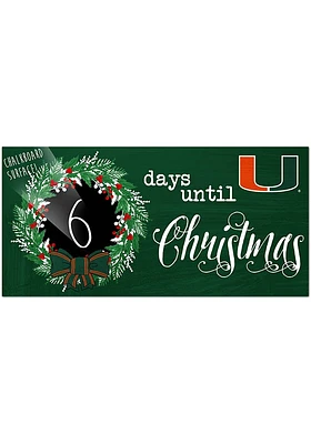 Miami Hurricanes Chalk Christmas Countdown Sign - Orange