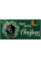 Miami Hurricanes Chalk Christmas Countdown Sign - Orange