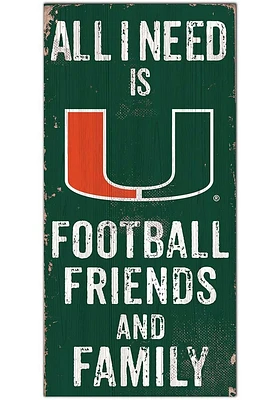Miami Hurricanes Football Friends and Family Sign - Orange