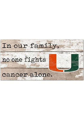 Miami Hurricanes No One Fights Alone Sign - Orange