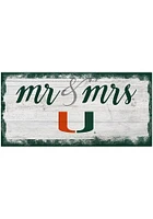 Miami Hurricanes Script Mr and Mrs Sign - Orange