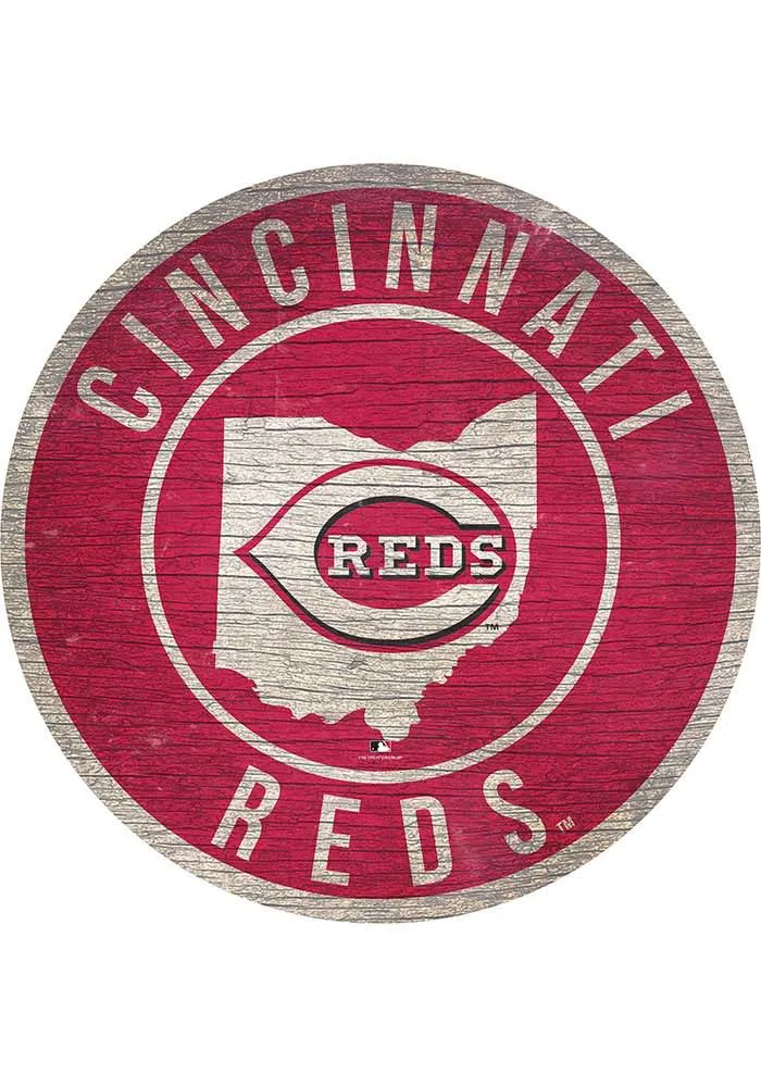 Cincinnati Reds State Circle Sign Sign