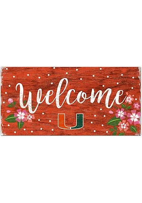 Miami Hurricanes Welcome Floral Sign - Orange