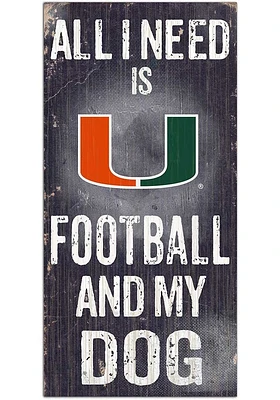 Miami Hurricanes Football and My Dog Sign - Orange