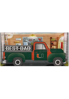 Miami Hurricanes Best Dad Truck Sign - Orange