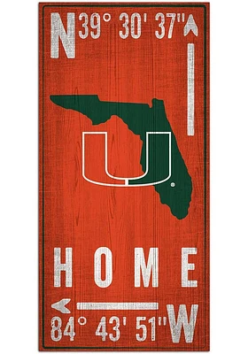 Miami Hurricanes Coordinate Sign - Orange