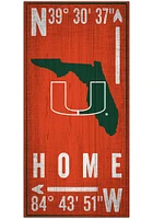 Miami Hurricanes Coordinate Sign - Orange