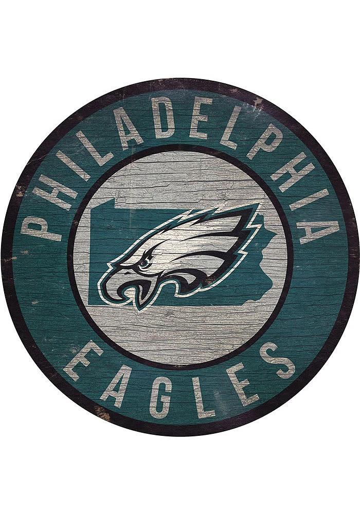 Philadelphia Eagles State Circle Sign Sign - Midnight Green