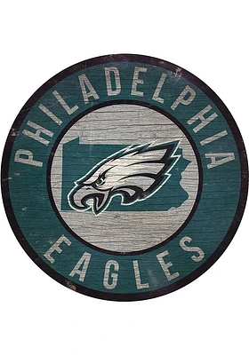 Philadelphia Eagles State Circle Sign Sign - Midnight Green