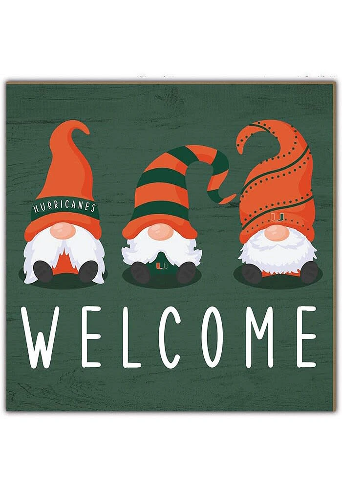 Miami Hurricanes Welcome Gnomes Sign - Orange
