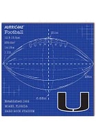 Miami Hurricanes Ball Blueprint Sign - Orange