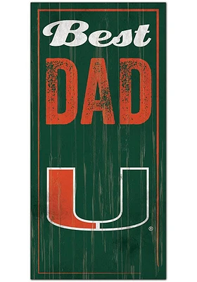 Miami Hurricanes Best Dad Sign - Orange