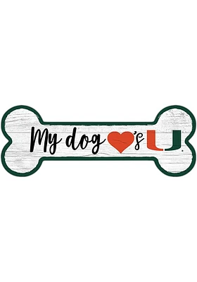 Miami Hurricanes Dog Bone 6x12 Sign - Orange