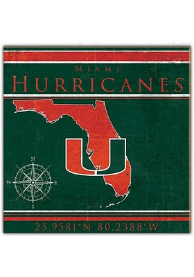Miami Hurricanes Coordinates Sign - Orange