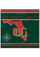 Miami Hurricanes Coordinates Sign - Orange