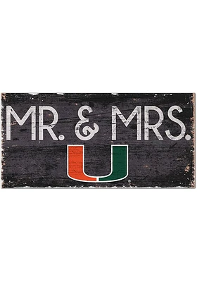 Miami Hurricanes Mr and Mrs Sign - Orange