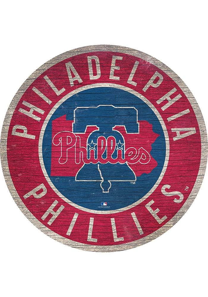 Philadelphia Phillies State Circle Sign Sign - Blue