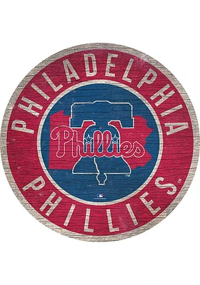 Philadelphia Phillies State Circle Sign Sign - Blue