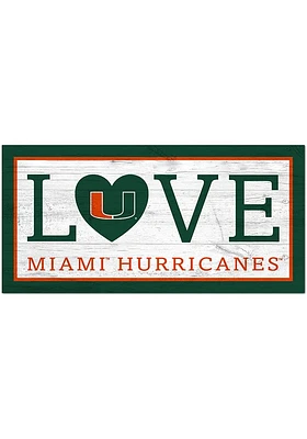 Miami Hurricanes Love 6x12 Sign - Orange