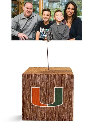 Miami Hurricanes Block Spiral Photo Holder Orange Desk Accessory