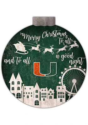 Miami Hurricanes Christmas Village Sign - Orange