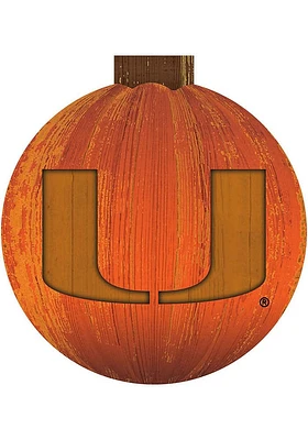 Miami Hurricanes Halloween Pumpkin Sign - Orange