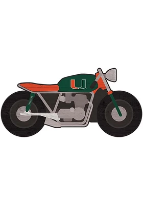 Miami Hurricanes Motorcycle Cutout Sign - Orange