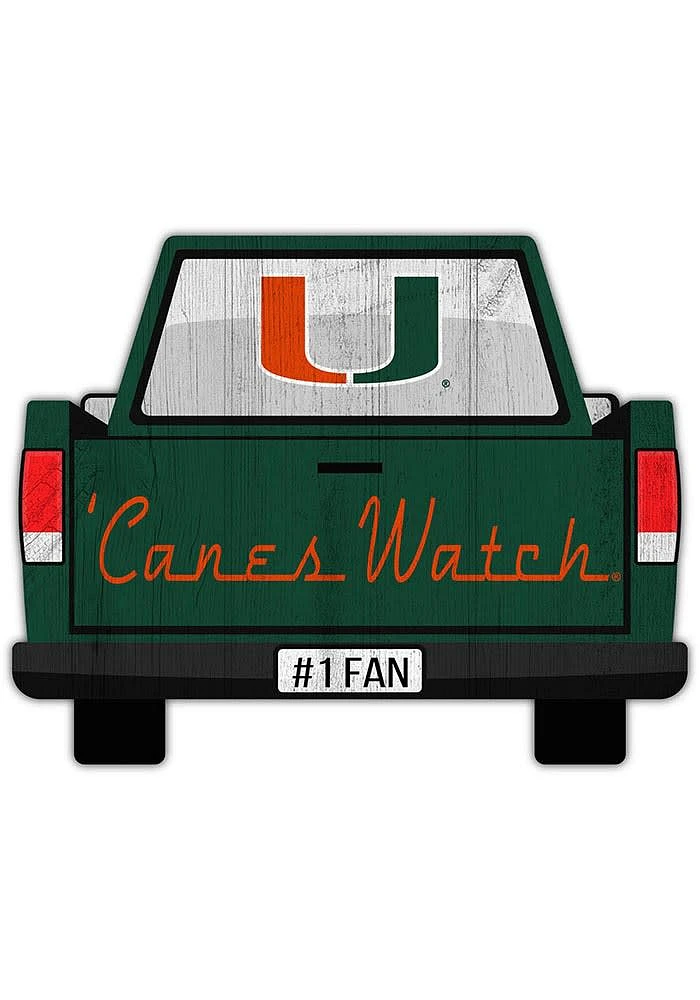 Miami Hurricanes Truck Back Cutout Sign - Orange
