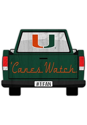 Miami Hurricanes Truck Back Cutout Sign - Orange