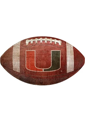 Miami Hurricanes Baseball Shaped Sign - Orange
