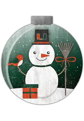 Miami Hurricanes Snowglobe 12 Inch Sign - Orange