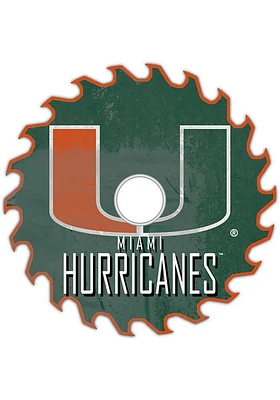 Miami Hurricanes Rust Circular Saw Sign - Orange
