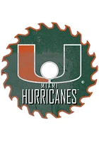 Miami Hurricanes Rust Circular Saw Sign - Orange