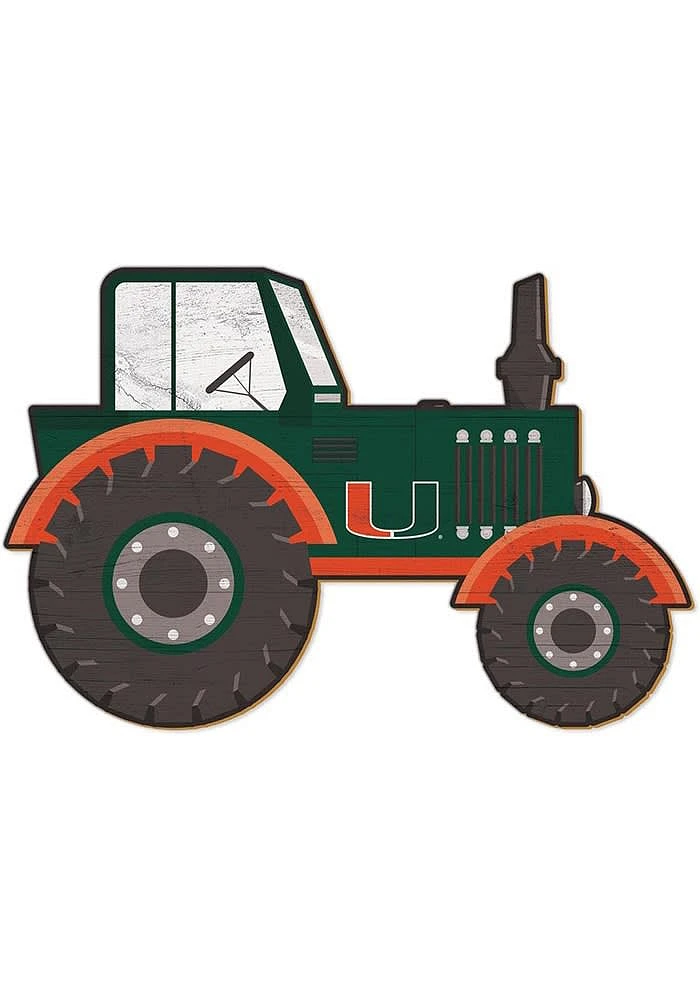 Miami Hurricanes Tractor Cutout Sign - Orange