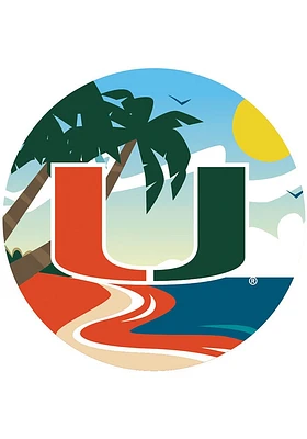 Miami Hurricanes Landscape Circle Sign - Orange