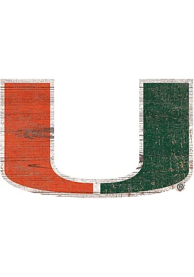 Miami Hurricanes Team Logo 8 Inch Cutout Sign - Orange