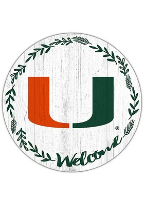 Miami Hurricanes Welcome Circle Sign - Orange