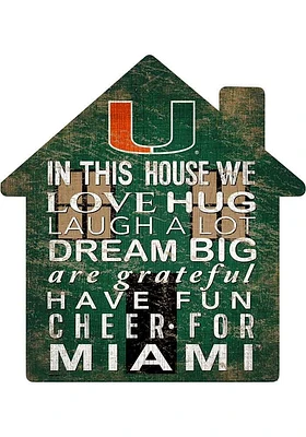 Miami Hurricanes 12 inch House Sign - Orange