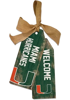Miami Hurricanes Team Tags Sign - Orange