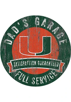 Miami Hurricanes Dads Garage Sign - Orange