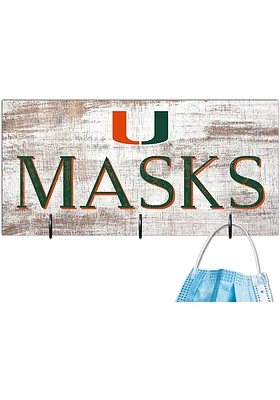 Miami Hurricanes Mask Holder Sign - Orange