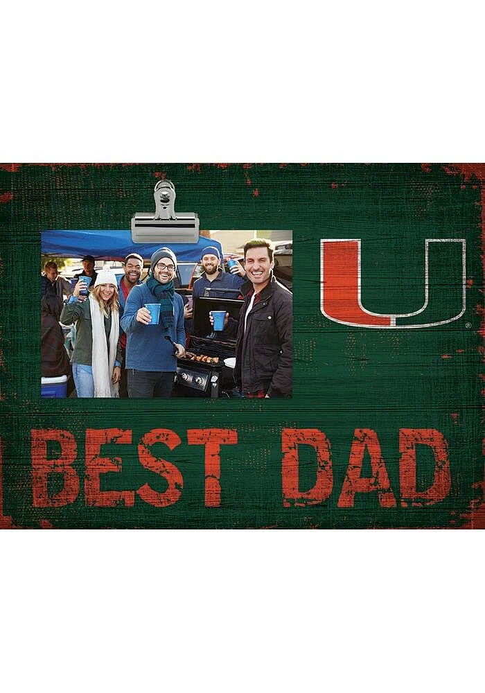 Miami Hurricanes Best Dad Clip Picture Frame - Orange