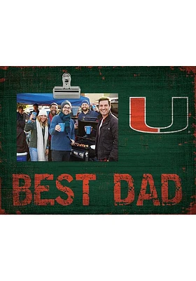 Miami Hurricanes Best Dad Clip Picture Frame - Orange