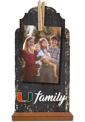 Miami Hurricanes Family Clothespin Sign - Orange