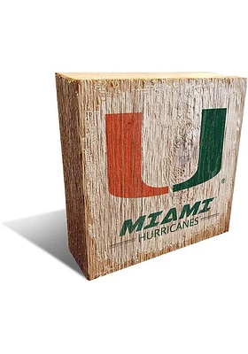 Miami Hurricanes Logo Block Sign - Orange