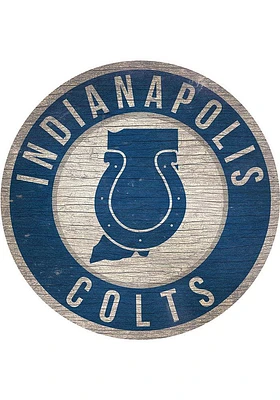 Indianapolis Colts State Circle Sign Sign - Blue