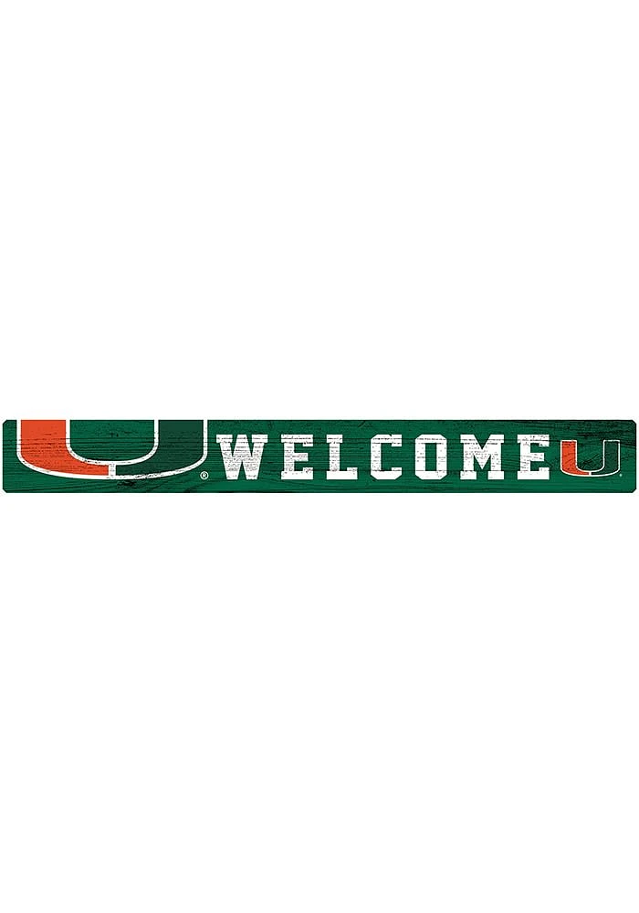 Miami Hurricanes Welcome Strip Sign - Orange