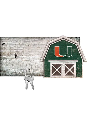 Miami Hurricanes Team Barn Key Holder Sign - Orange